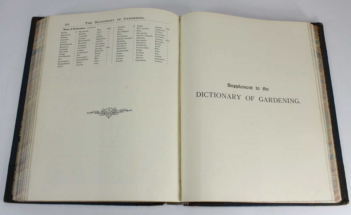 The illustrated Dictionary of Gardening, George Nicholson, 4 Volumes Complete with Supplement, 1885 - 1888