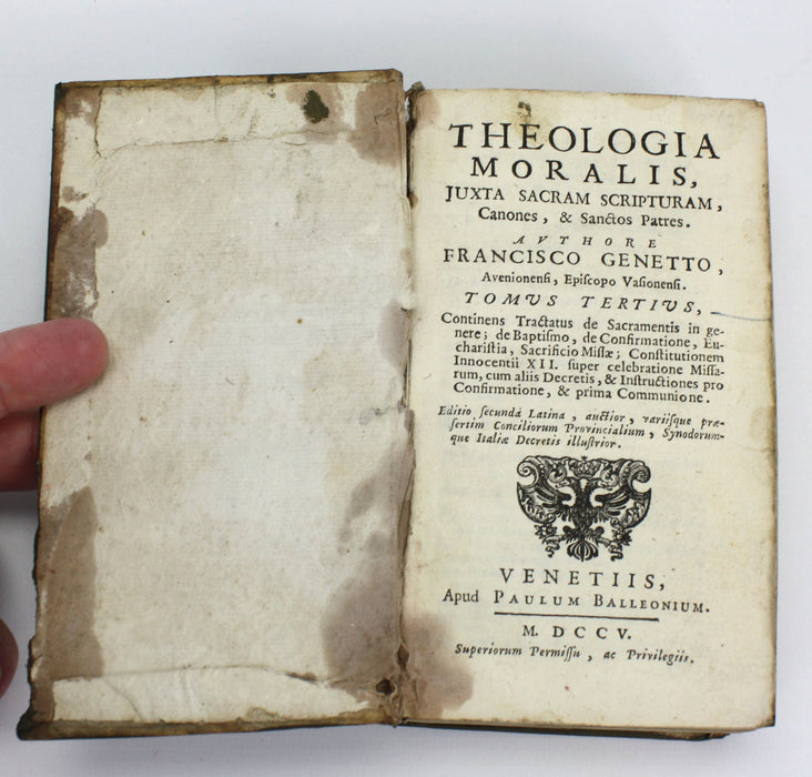 Theologia Moralis, Francisco Genetto, 1705