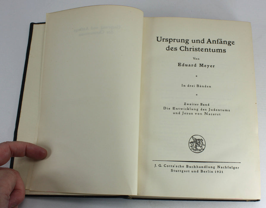 Ursprung und Anfänge des Christentums by Eduard Meyer, 3 Volumes complete, 1921-1923