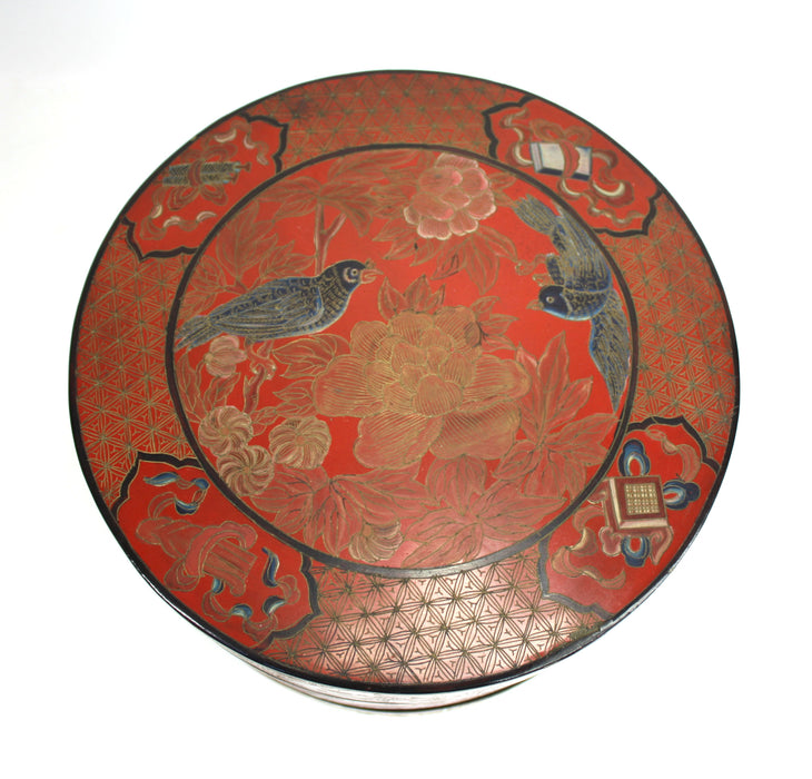 Vintage Chinese Lacquerware Food Carrier Set, tiffin box, Large 39cm