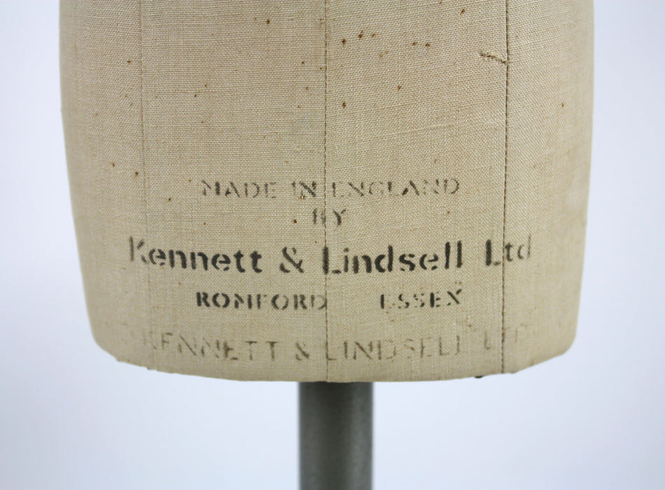Vintage Kennett & Lindsell dressmaker's mannequin; miniature size 70cm tall.