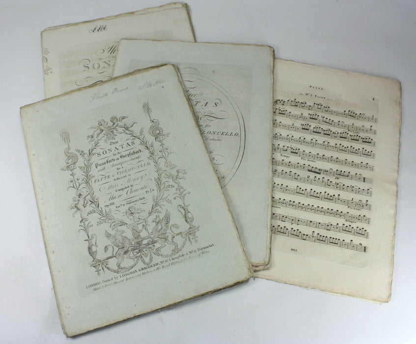 Original 18th Century Sheet Music Book Folio, pre-Victorian era. Book M10. 1796.