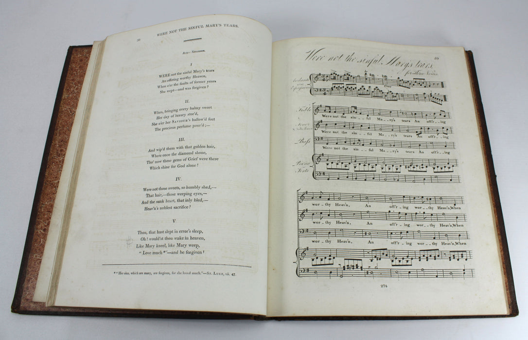 Original 19th Century Sheet Music Book, pre-Victorian era. Book M2.