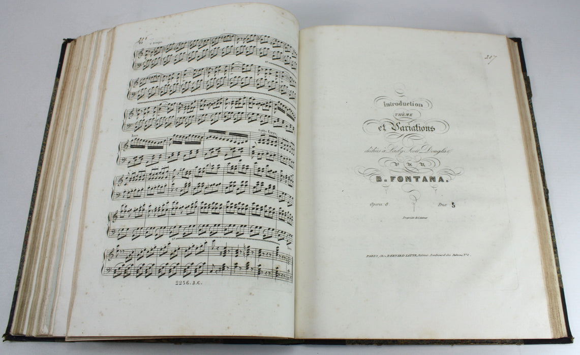 Original 19th Century Sheet Music Book, pre-Victorian era. Book M7.