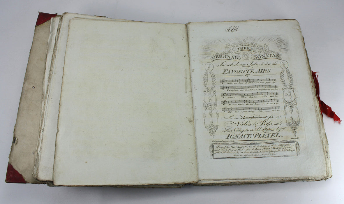 Original 18th/19th Century Sheet Music Book Folio, pre-Victorian era. Book M9.