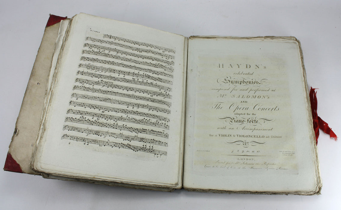 Original 18th/19th Century Sheet Music Book Folio, pre-Victorian era. Book M9.