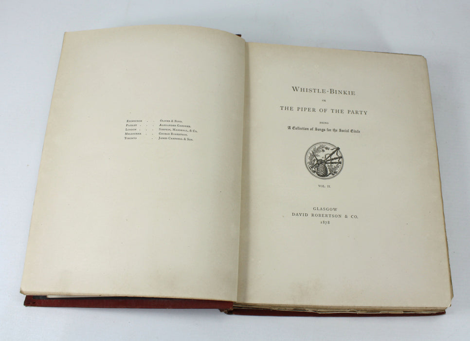 Whistle-Binkie or The Piper of the Party, 1878 limited edition