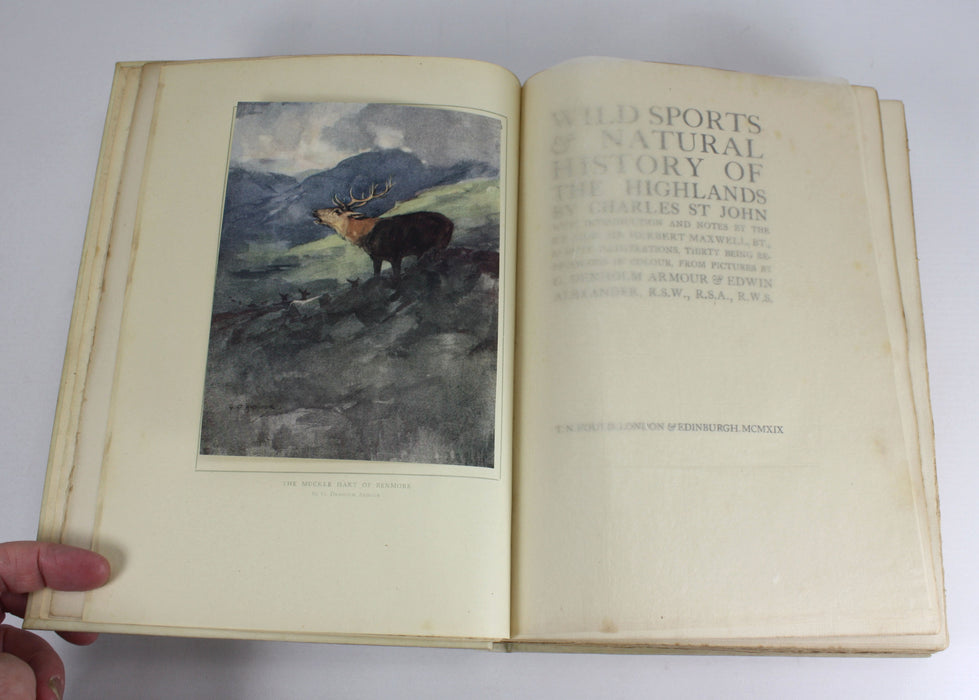 Wild Sports & Natural History of the Highlands by Charles St John, Deluxe Vellum Edition 1919