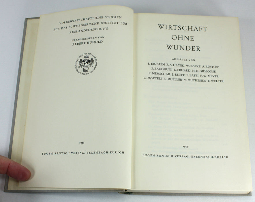 Wirtschaft ohne Wunder, 1953, first edition.