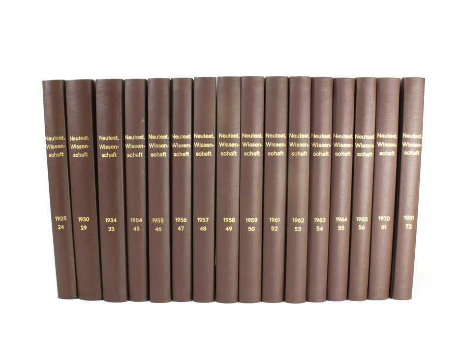 Theology Bundle: Zeitschrift fur die Neutestamentliche Wissenschaft, 1925-1981, 16 Volume book collection