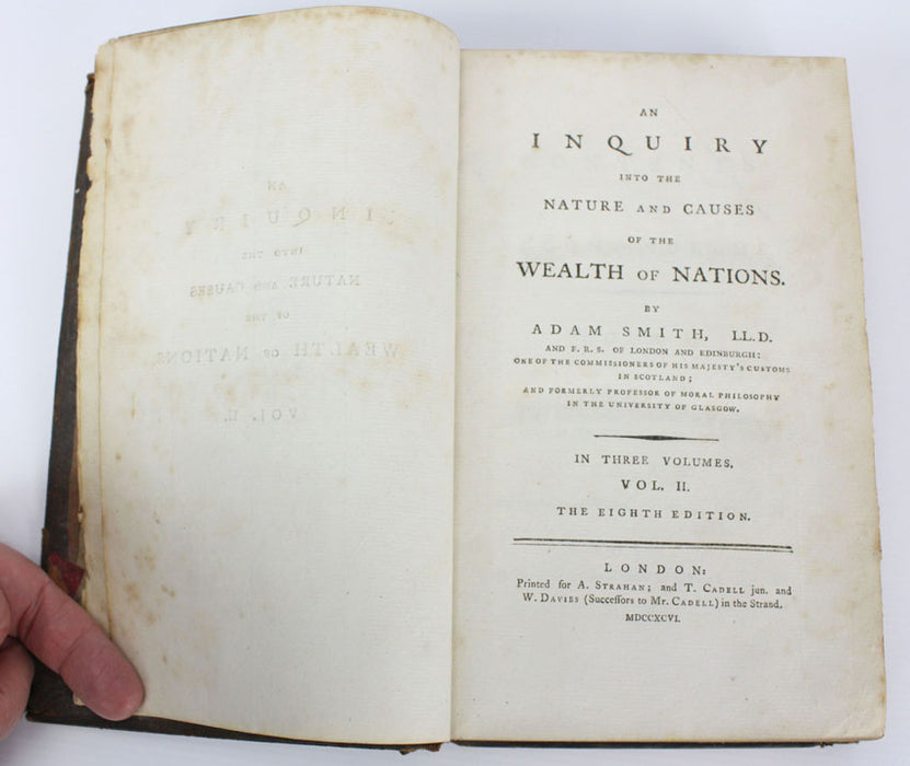 An Inquiry into the Nature and Causes of the Wealth of Nations, by Adam Smith, 1796