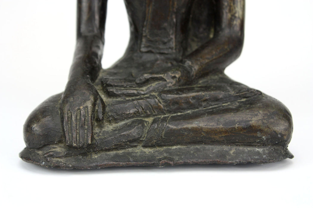 Thai Ayuthaya period seated bronze-silver alloy Buddha, c. 17-18th Century