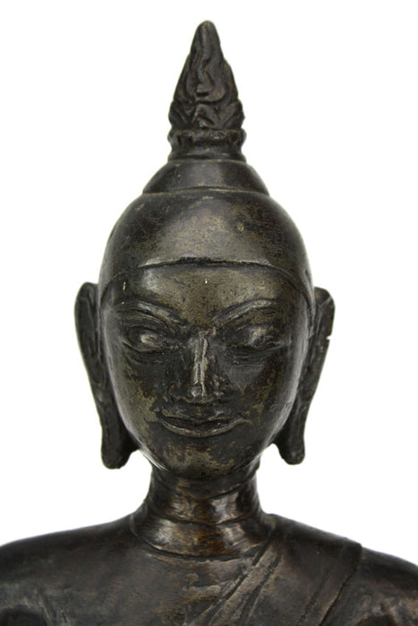 Thai Ayuthaya period seated bronze-silver alloy Buddha, c. 17-18th Century