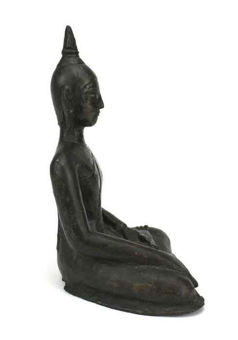 Thai Ayuthaya period seated bronze-silver alloy Buddha, c. 17-18th Century