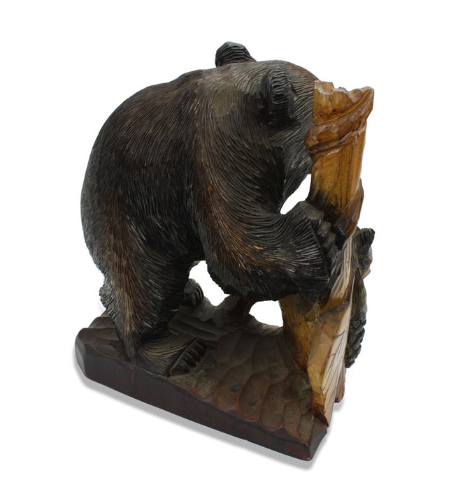 Japanese Black Bear with Cub Woodcarving, Black Forest style