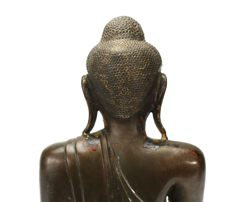 Burmese Mandalay Bronze Seated Buddha, 19th Century.