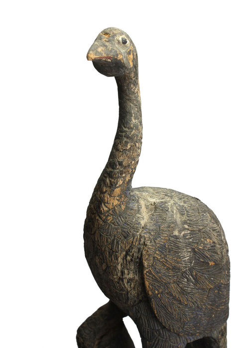 Old Burmese wooden statue of a Peacock, 60cm high.