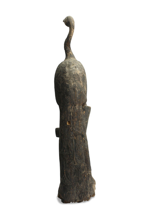 Old Burmese wooden statue of a Peacock, 60cm high.