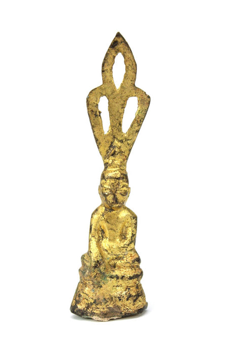 Antique Burmese gilded bronze seated Bodhisattva figures, 18th-19th Century