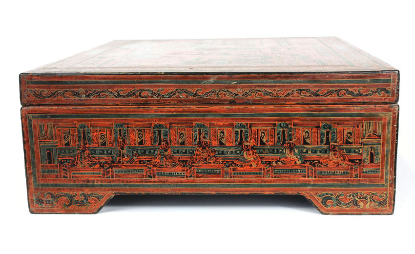 Burmese lacquerware Yun storage chest, Thitta
