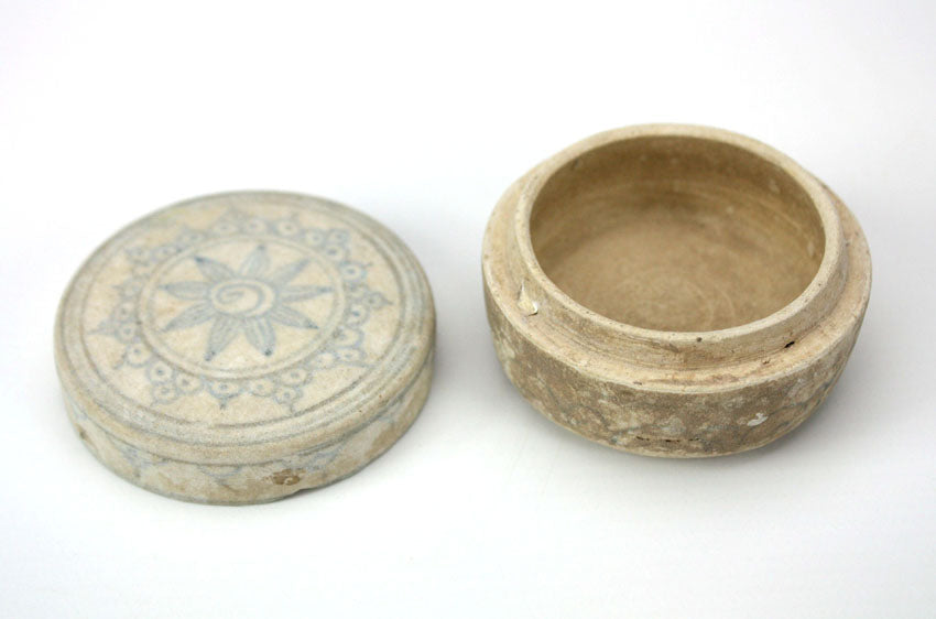 Antique Unglazed circular box, Vietnam