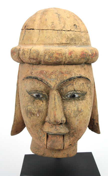 Antique Burmese painted teak puppet head, Burma 2