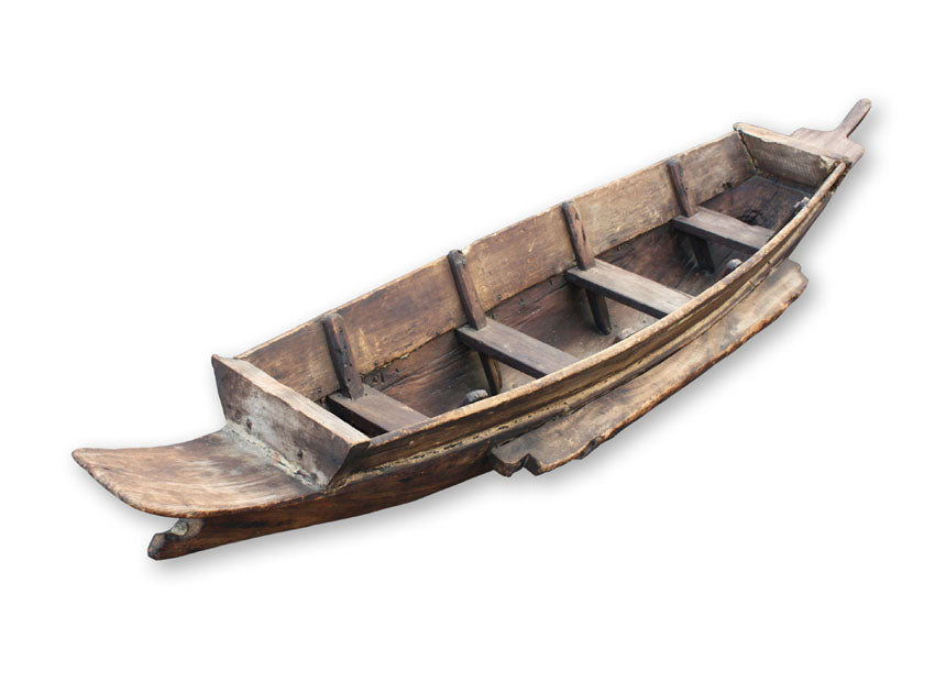 Authentic Full Size Antique Burmese Wooden Boat