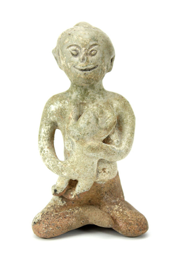 Propitiatory figurine - mother and baby, Thailand antique — Lanna Antique