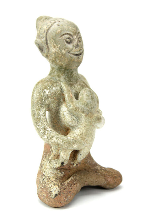 Propitiatory figurine - mother and baby, Thailand antique