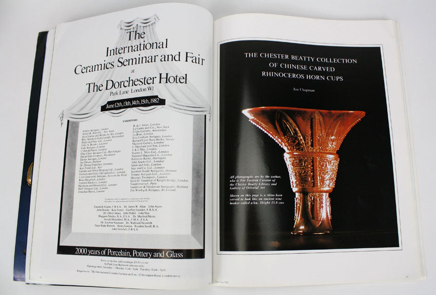 Arts of Asia, May-June 1982, Volume 12, Number 3; The Chester Beatty Collection of Chinese Carved Rhinocerous Horn Cups