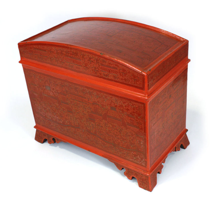 Burmese lacquerware scripture chest storage box