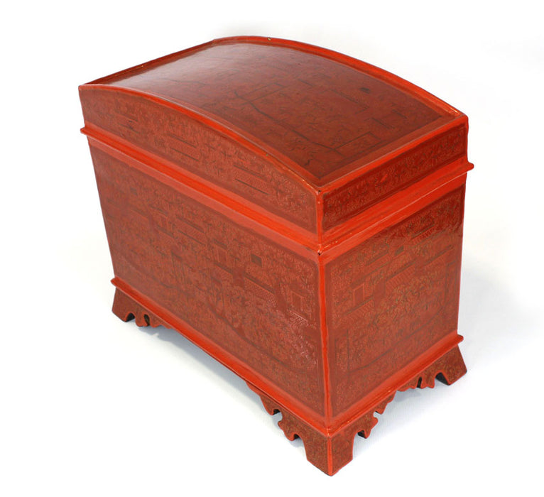 Burmese lacquerware scripture chest storage box