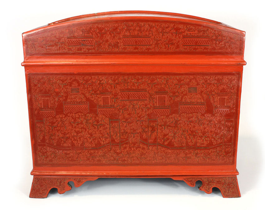 Burmese lacquerware scripture chest storage box