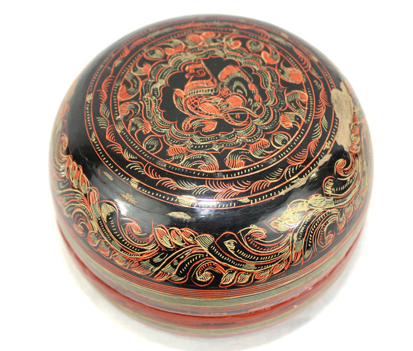 Antique Burmese lacquerware box, BL104