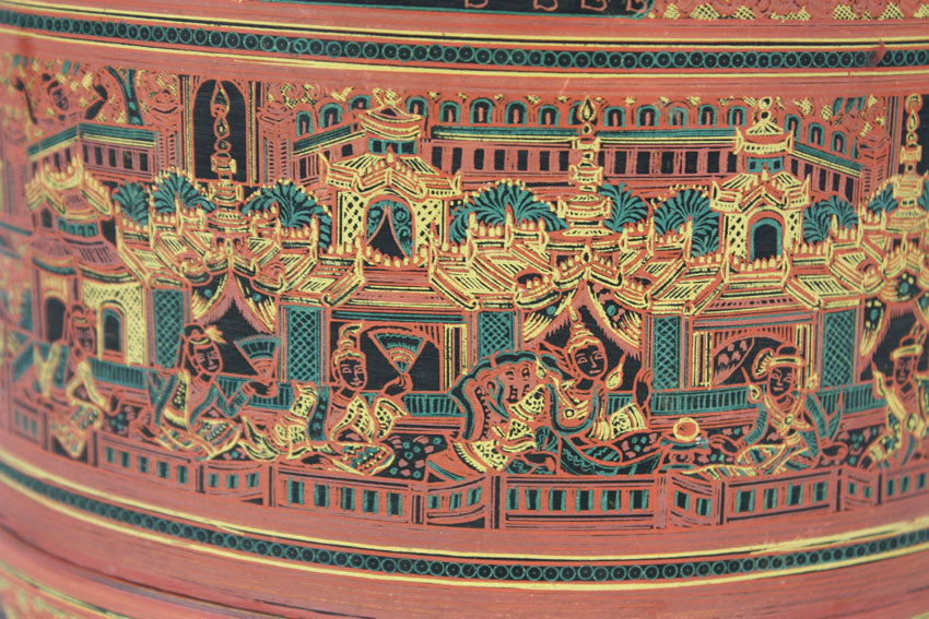 Antique Burmese betel box, Kun-it, circa 1920