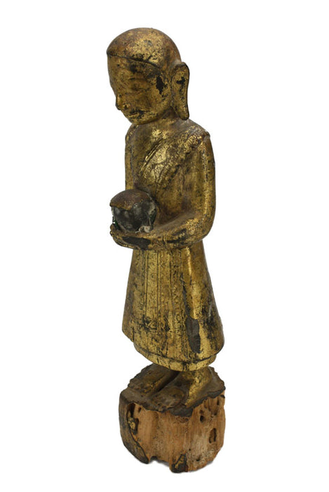 19th Century, Burmese Shan Buddhist Acolyte, 25.5cm high