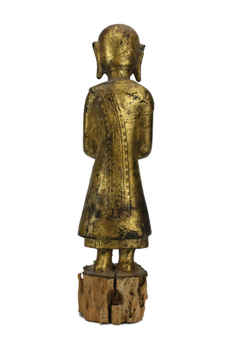 19th Century, Burmese Shan Buddhist Acolyte, 25.5cm high