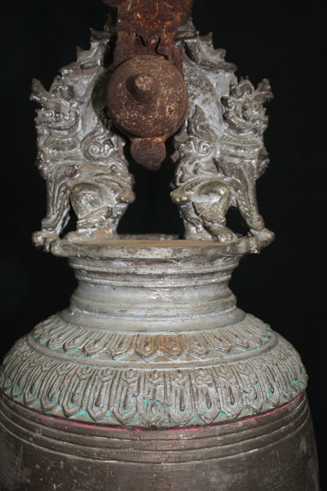 Original Burmese Bronze Temple Bell, large size, 19th Century