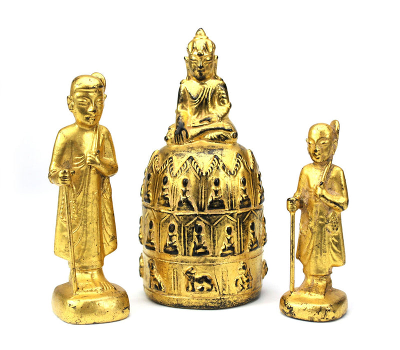 Collection of Burmese Buddhist votive figurines