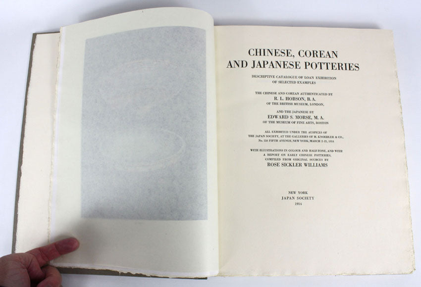 Chinese, Corean and Japanese Potteries, Limited first edition, 1914, Outstanding example, R L Hobson, E Morse, R S Williams