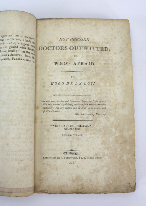 Doctors Outwitted by Hugo De La Loy (Hugh Leslie), 1808