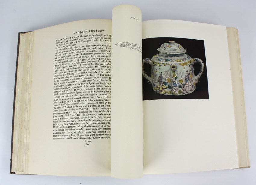 English Pottery Its Development from Early Times to the end of the Eighteenth Century by Bernhard Rackham and Herbert Read, 1st edition, 1924