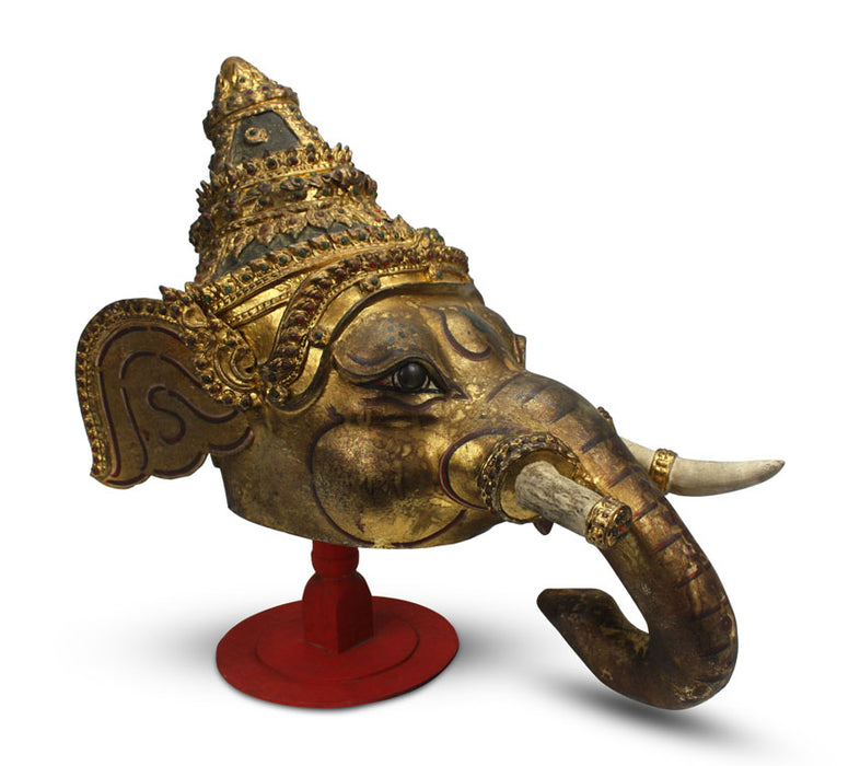 Antique Thai Khon Mask - Ganesh, Phra Pikanet