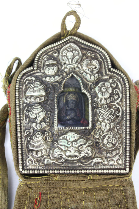 Tibetan Ghau amulet box containing Tsa Tsa
