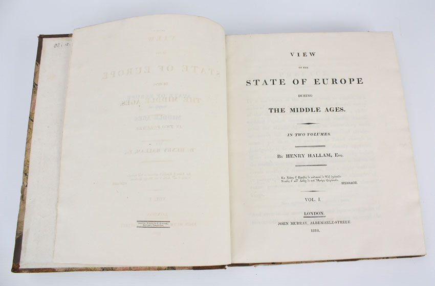 View of the State of Europe During the Middle Ages, 2 Volume set, by Henry Hallam, 1818