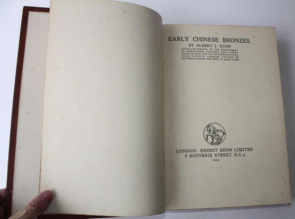 Early Chinese Bronzes, by Albert J Koop, 1924, deluxe limited edition in full leather