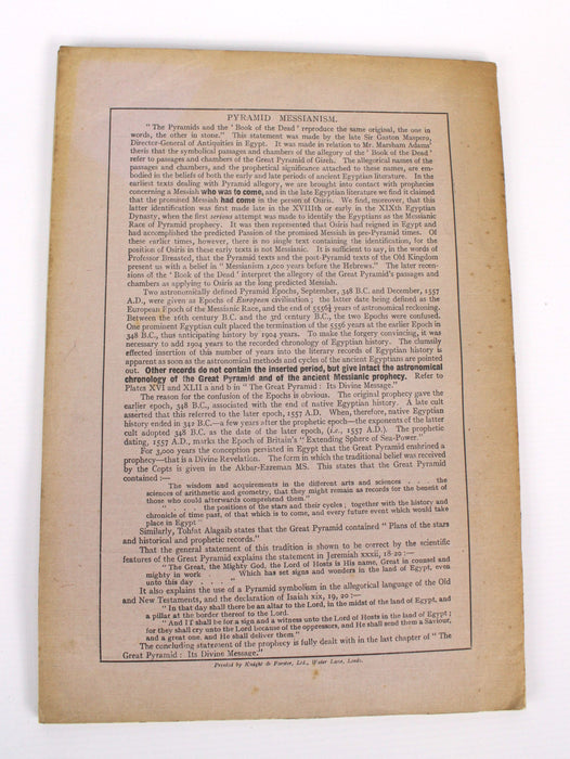 Talks on the Great Pyramid Booklets, D. Davidson, 1925