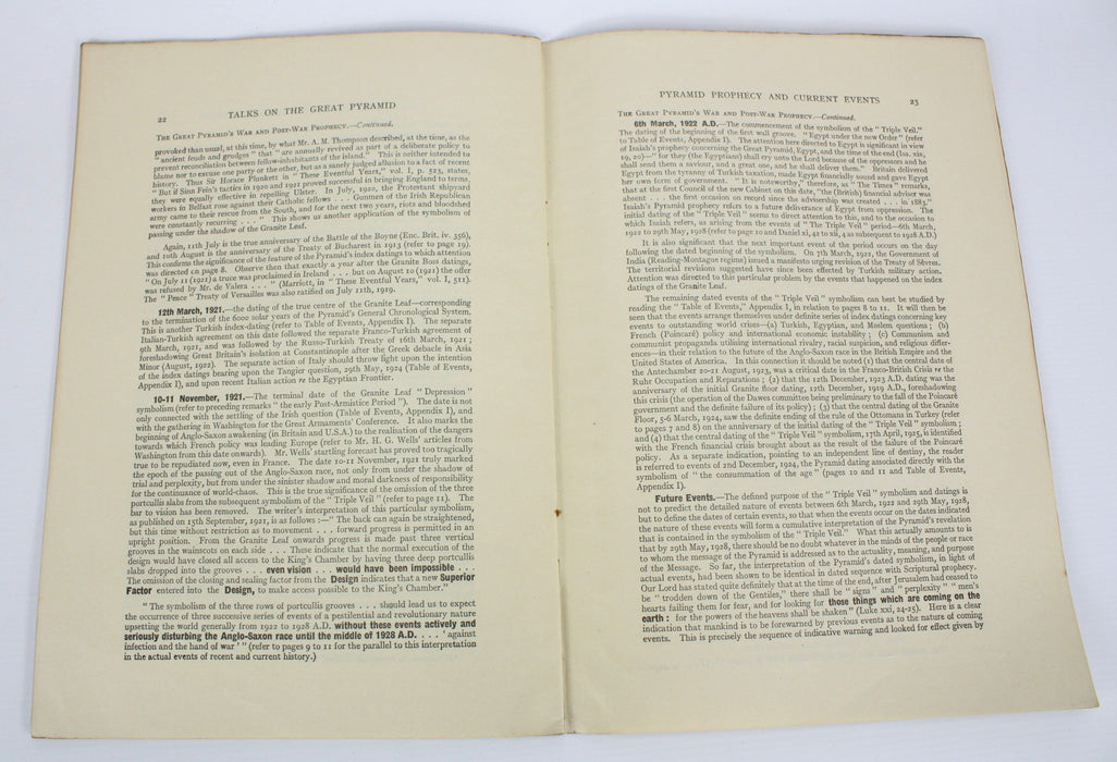 Talks on the Great Pyramid Booklets, D. Davidson, 1925