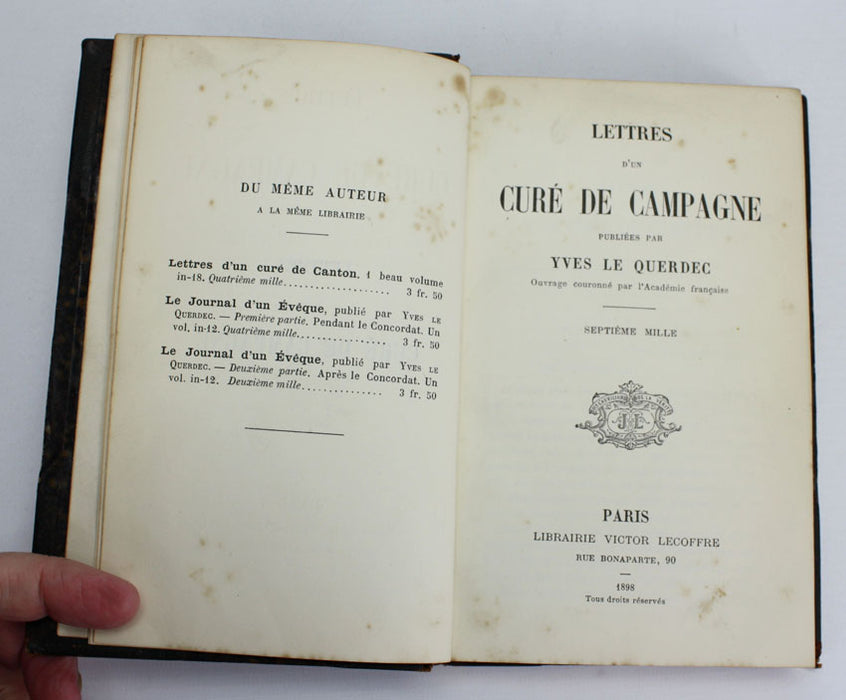 Lettres d'un Curé de Campagne, Yves le Querdec, 1898