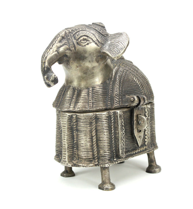 Indian Silver Metal Elephant hinged box